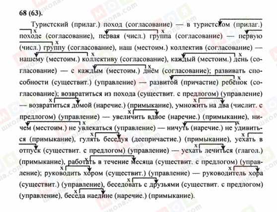 ГДЗ Російська мова 8 клас сторінка 68(63)