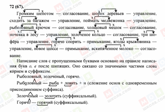 ГДЗ Русский язык 8 класс страница 72(67)