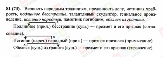 ГДЗ Русский язык 8 класс страница 81(73)