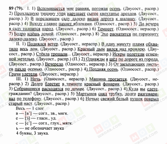 ГДЗ Російська мова 8 клас сторінка 89(79)