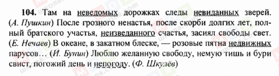 ГДЗ Російська мова 6 клас сторінка 104
