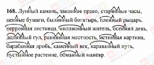 ГДЗ Російська мова 6 клас сторінка 168