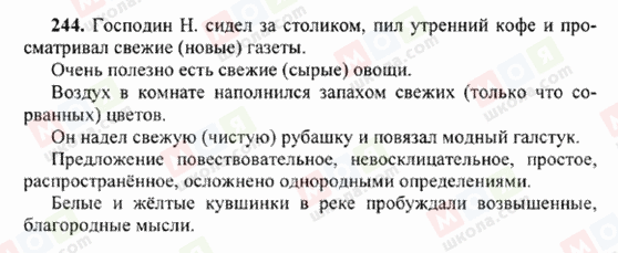 ГДЗ Русский язык 6 класс страница 244