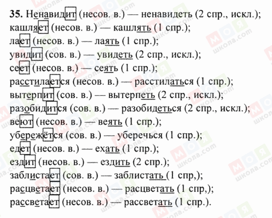 ГДЗ Російська мова 6 клас сторінка 35