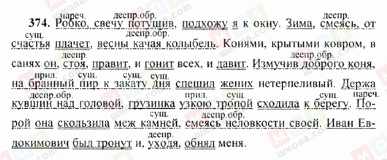 ГДЗ Російська мова 6 клас сторінка 374