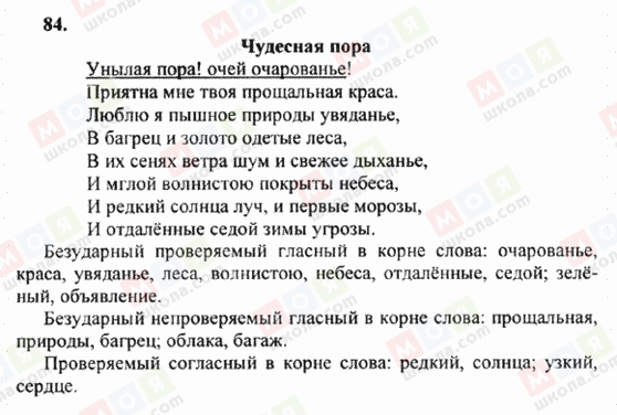 ГДЗ Російська мова 6 клас сторінка 84