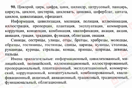ГДЗ Російська мова 6 клас сторінка 90