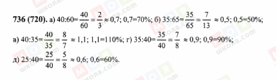 ГДЗ Математика 6 класс страница 736(720)