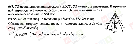 ГДЗ Геометрія 10 клас сторінка 689