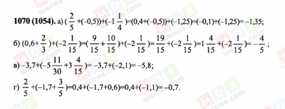 ГДЗ Математика 6 клас сторінка 1070(1054)