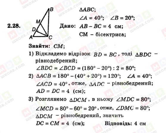 ГДЗ Геометрія 8 клас сторінка 2.28