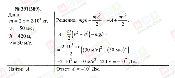 ГДЗ Фізика 10 клас сторінка 391(389)