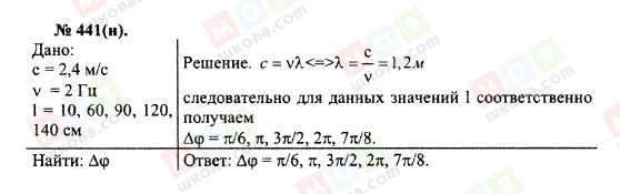 ГДЗ Фізика 10 клас сторінка 441(н)