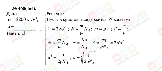 ГДЗ Фізика 10 клас сторінка 468(464)