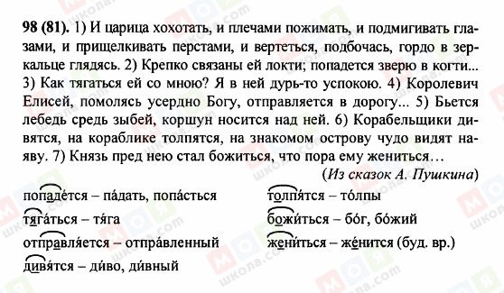 ГДЗ Російська мова 5 клас сторінка 98 (81)