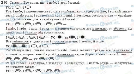 ГДЗ Українська мова 8 клас сторінка 216