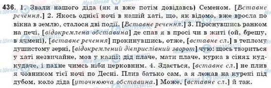ГДЗ Українська мова 9 клас сторінка 436