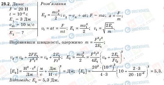 ГДЗ Фізика 9 клас сторінка 28.2