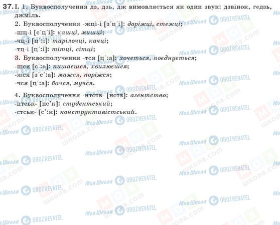 ГДЗ Українська мова 10 клас сторінка 37