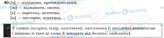 ГДЗ Українська мова 10 клас сторінка 40