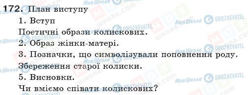 ГДЗ Українська мова 10 клас сторінка 172