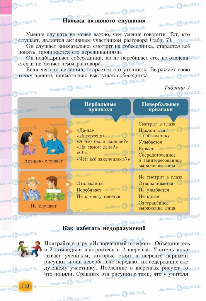 Підручники Основи здоров'я 6 клас сторінка 110