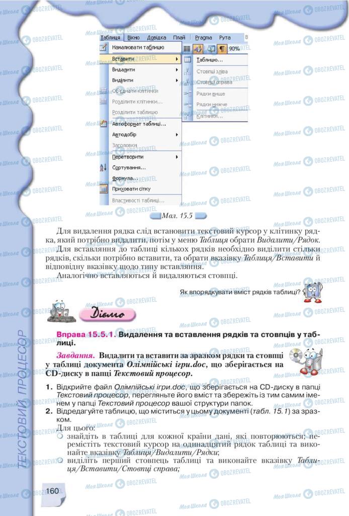 Підручники Інформатика 10 клас сторінка 160
