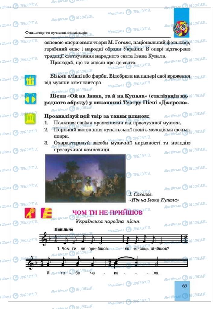 Підручники Музика 7 клас сторінка  63