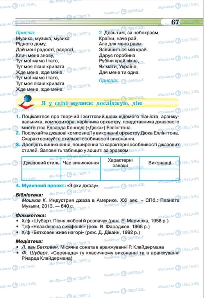 Учебники Музыка 7 класс страница 67