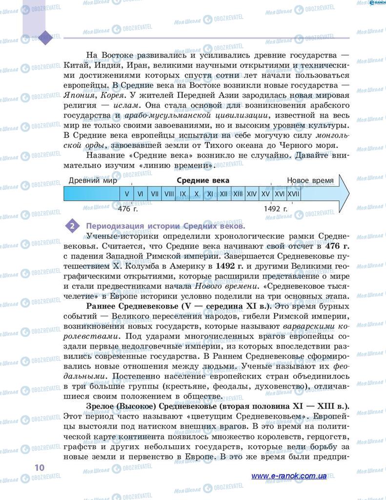 Підручники Всесвітня історія 7 клас сторінка 10