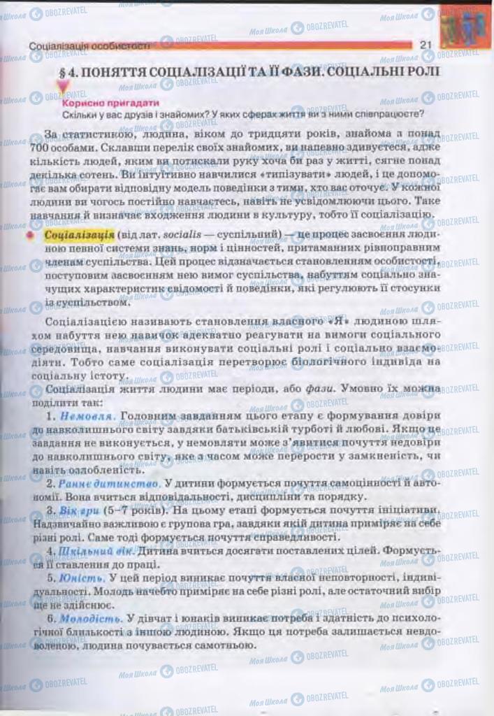 Підручники Людина і світ 11 клас сторінка  21