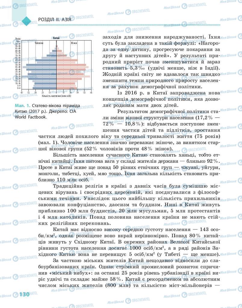 Підручники Географія 10 клас сторінка 130
