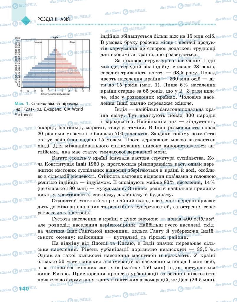 Підручники Географія 10 клас сторінка 140