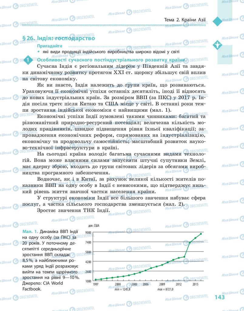 Підручники Географія 10 клас сторінка 143