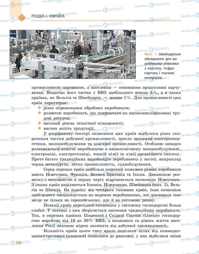 Підручники Географія 10 клас сторінка 36