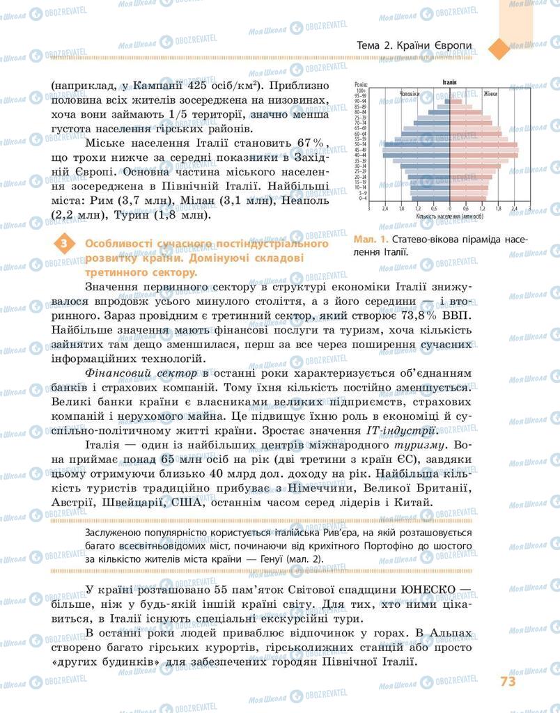 Підручники Географія 10 клас сторінка 73