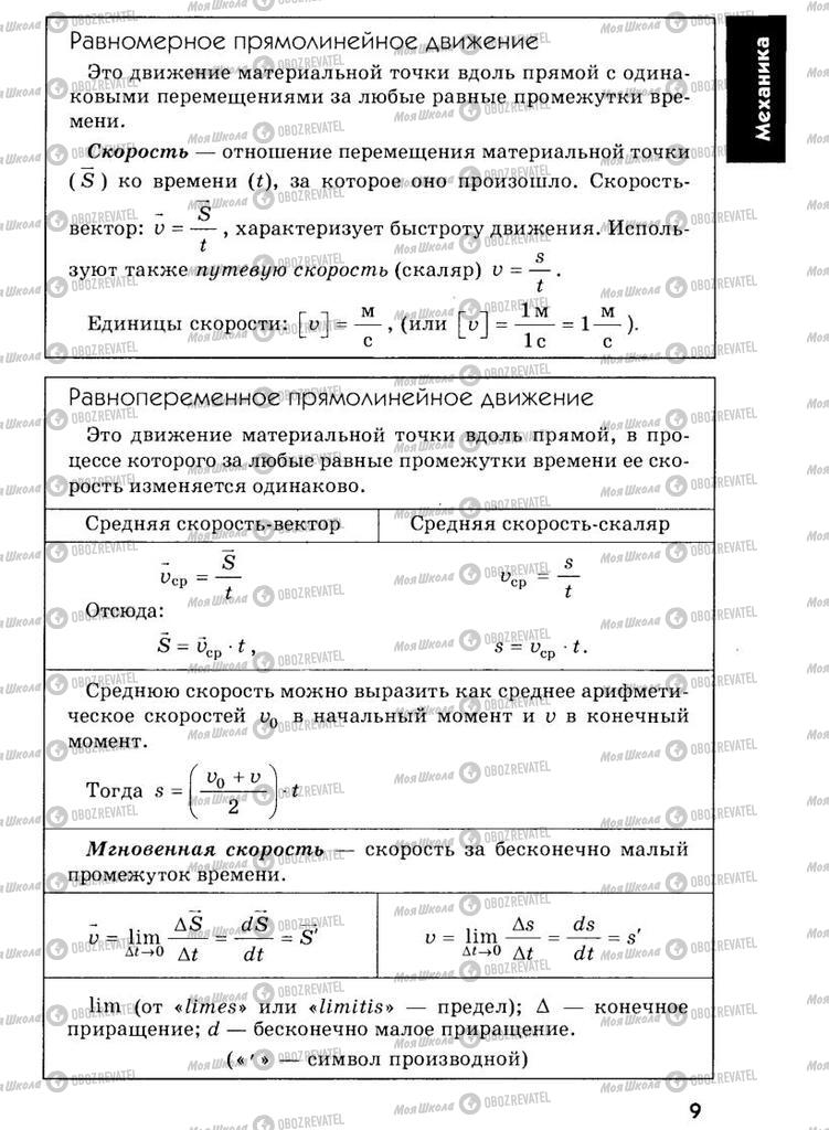 Підручники Фізика 7 клас сторінка  9