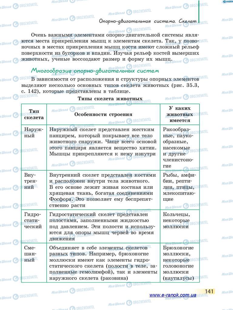 Підручники Біологія 7 клас сторінка 141