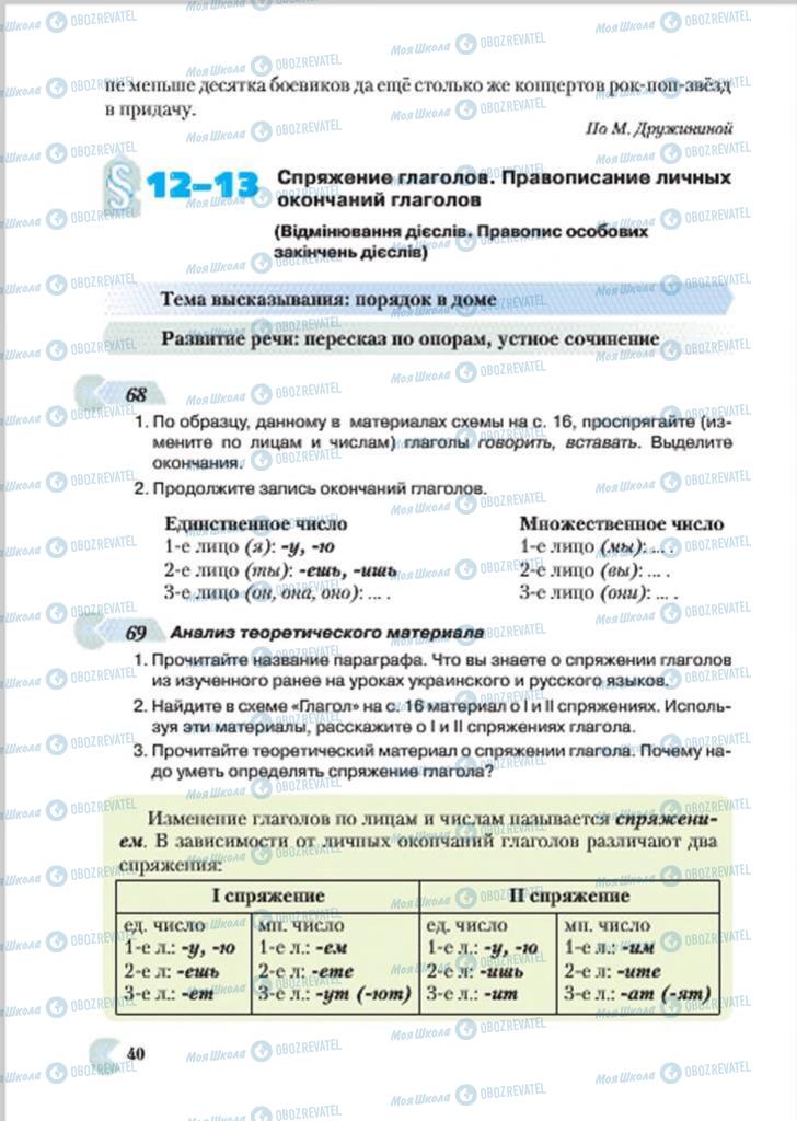 Учебники Русский язык 7 класс страница 40