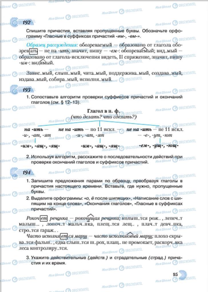 Підручники Російська мова 7 клас сторінка 95