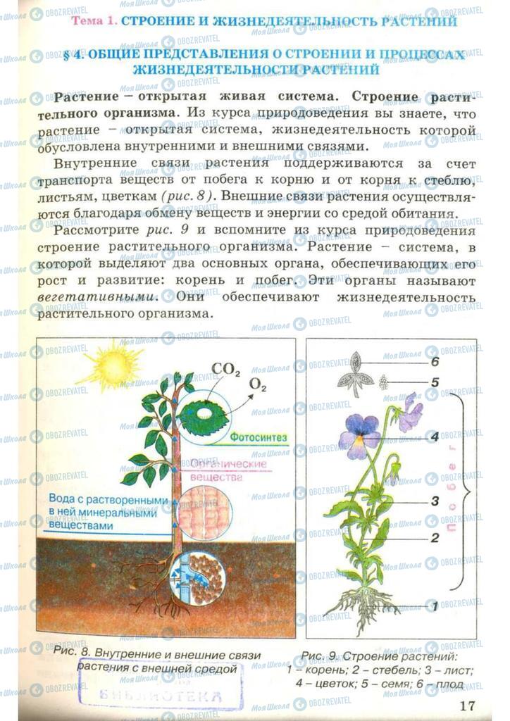 Підручники Біологія 7 клас сторінка  17