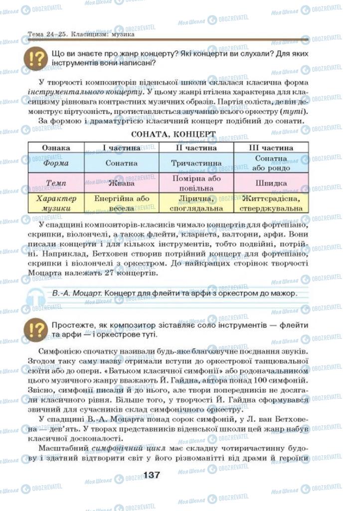 Підручники Мистецтво 8 клас сторінка 137