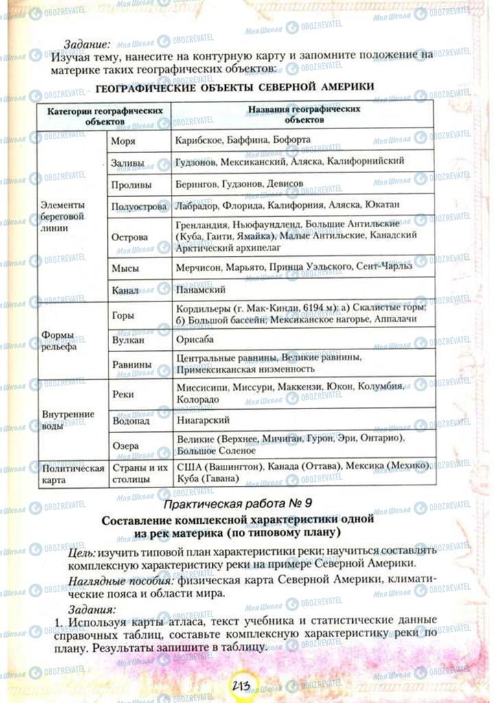 Підручники Географія 7 клас сторінка 213