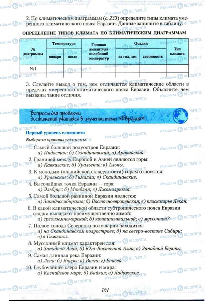 Учебники География 7 класс страница 257