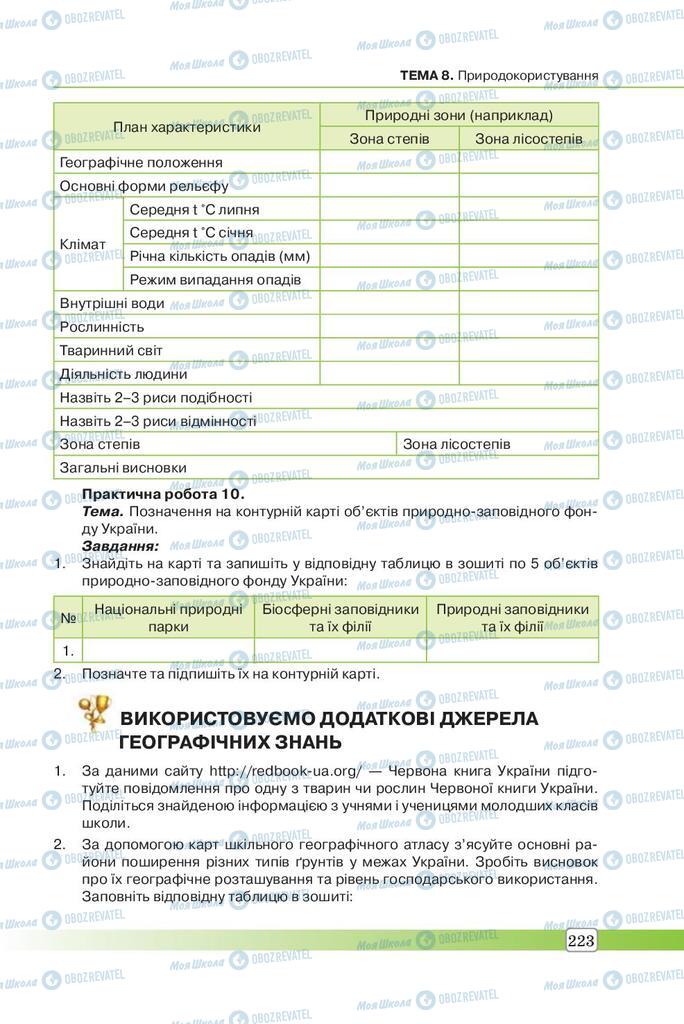 Підручники Географія 7 клас сторінка 223