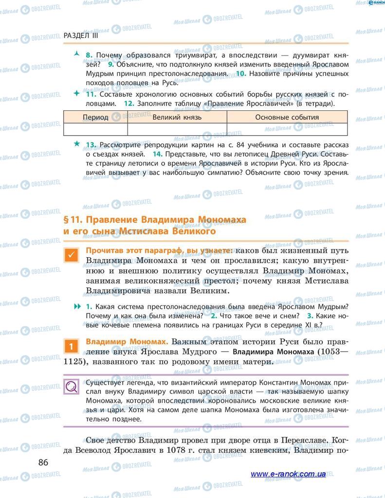 Підручники Історія України 7 клас сторінка 86