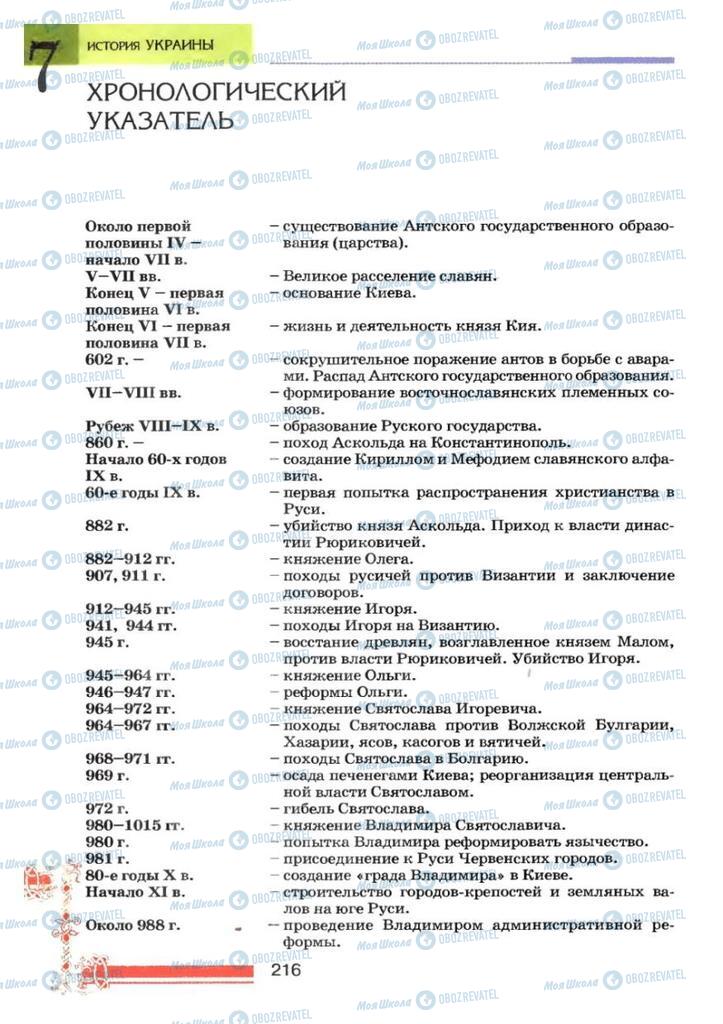 Учебники История Украины 7 класс страница  216