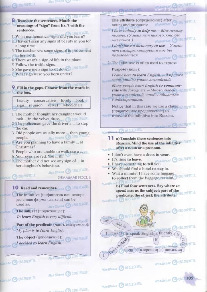 Підручники Англійська мова 9 клас сторінка  105