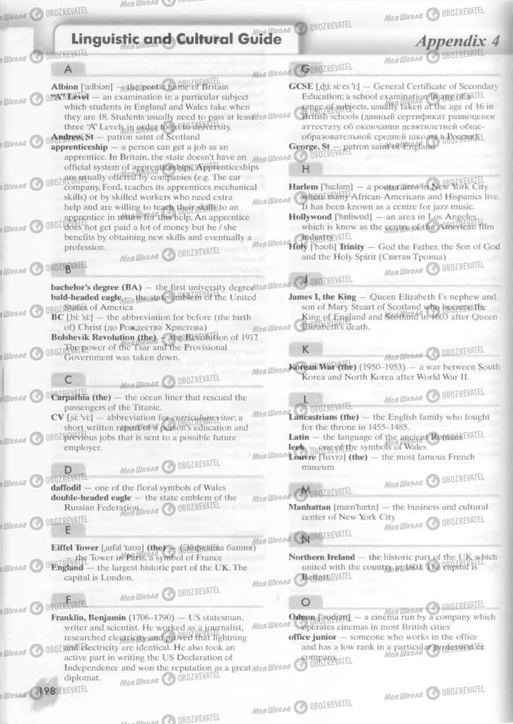 Підручники Англійська мова 9 клас сторінка  198