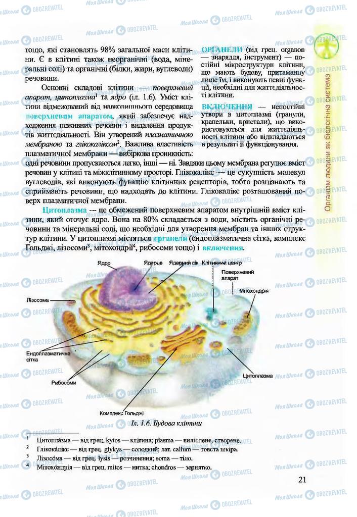 Підручники Біологія 9 клас сторінка 21